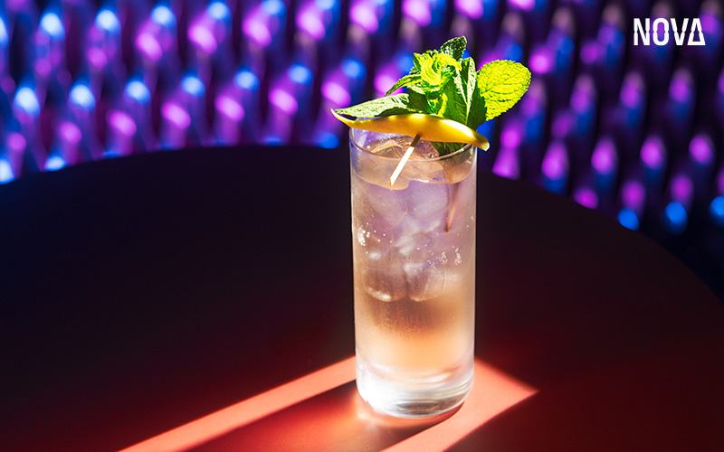 A cocktail served at the Nova rooftop bar.