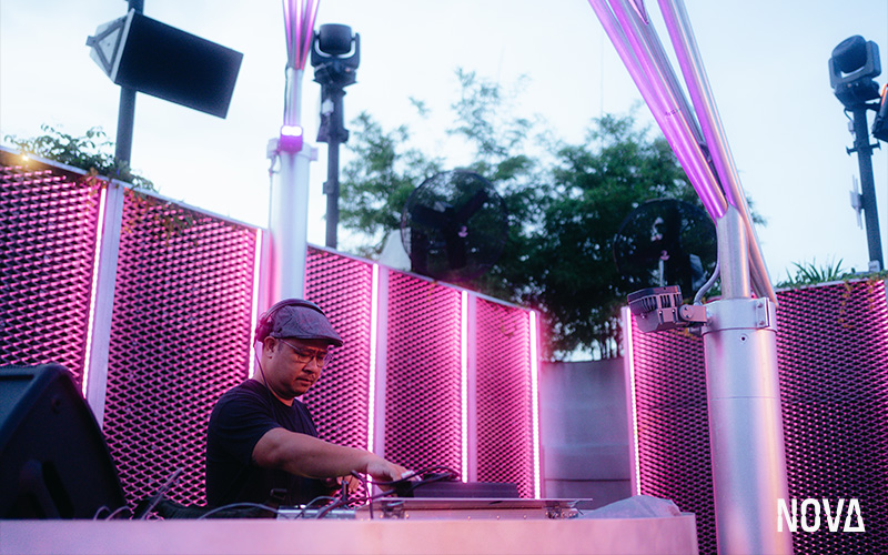 DJ performing at the Nova rooftop bar.