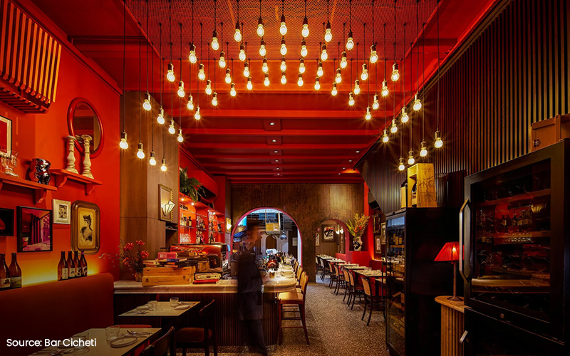 Bar Cicheti, a cozy and intimate restaurant.