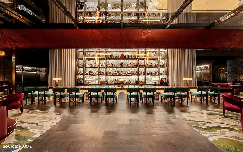 PLUME restaurant, a luxurious date night spot.
