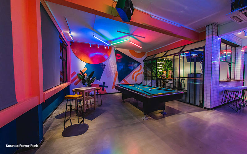 Playing pool at a birthday party venue.