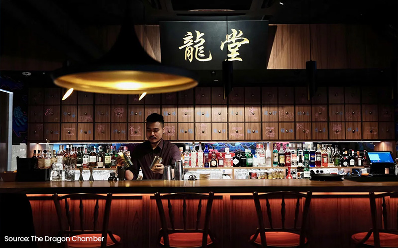 The Dragon Chamber bar, a unique date spot.